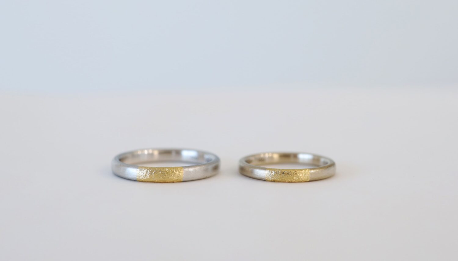 京都・大阪心斎橋にあるオーダーメイドリングのアトリエ「アトリエタマリ」結婚指輪デザイン　２色の地金コンビ