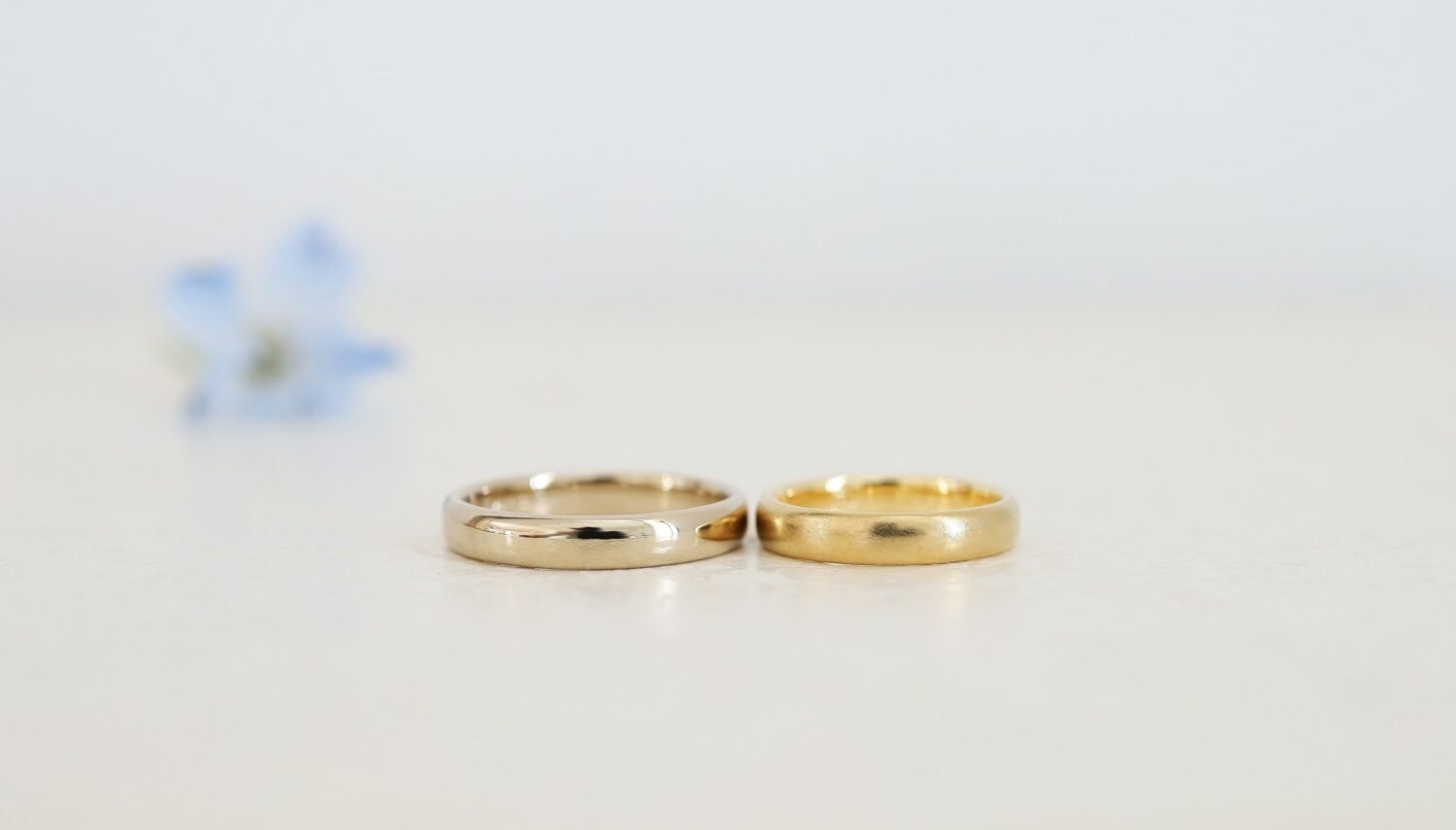 大阪京都のオーダーメイド結婚指輪アトリエタマリのデザイン、クラシックマリッジ　シンプルな幅広タイプの結婚指輪　