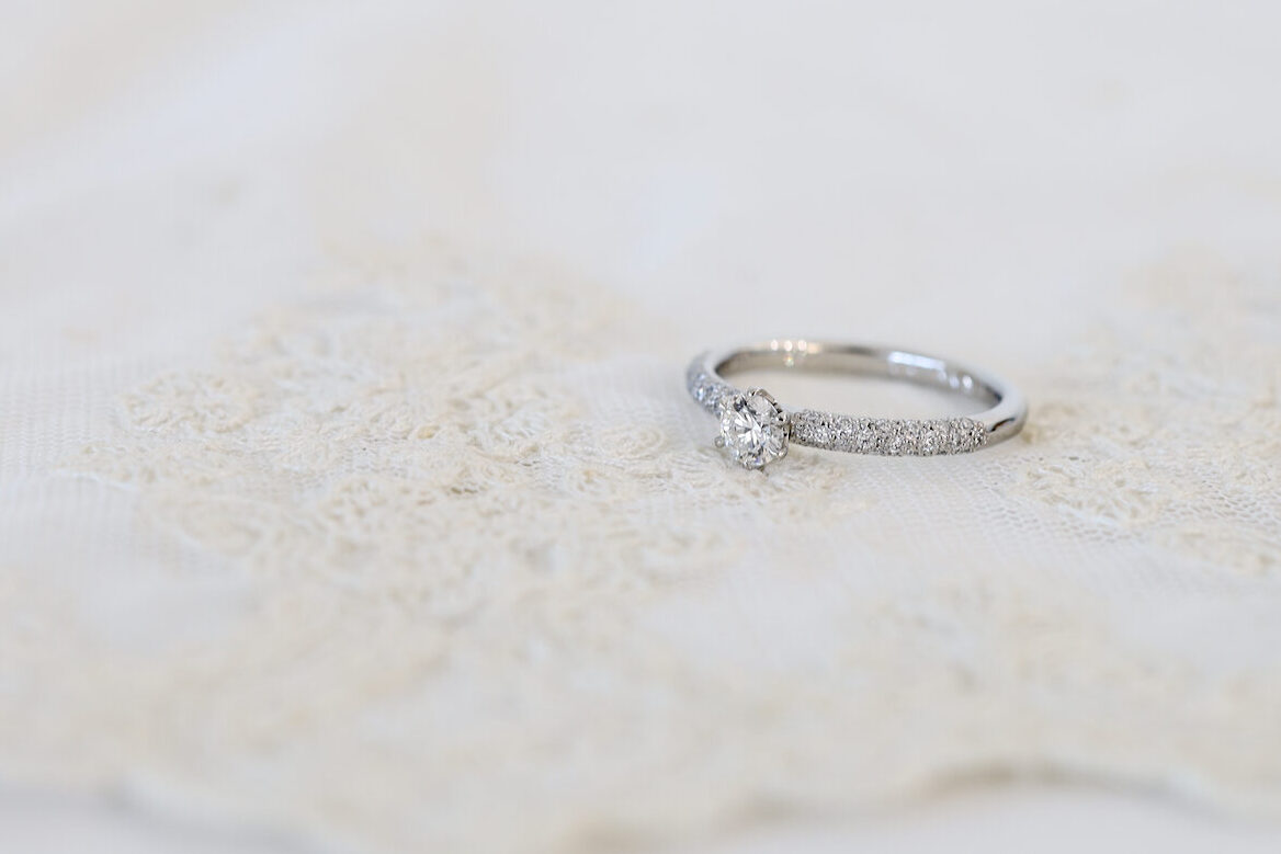 パヴェ婚約指輪プラチナ0.2ctダイヤモンド　パヴェダイヤモンド